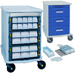 CARRELLO MULTIFUNZIONE DA FARMACIA DOUBLE FACE - con 3 cassetti grandi e 22 piccoli - 92x59xh.810cm 